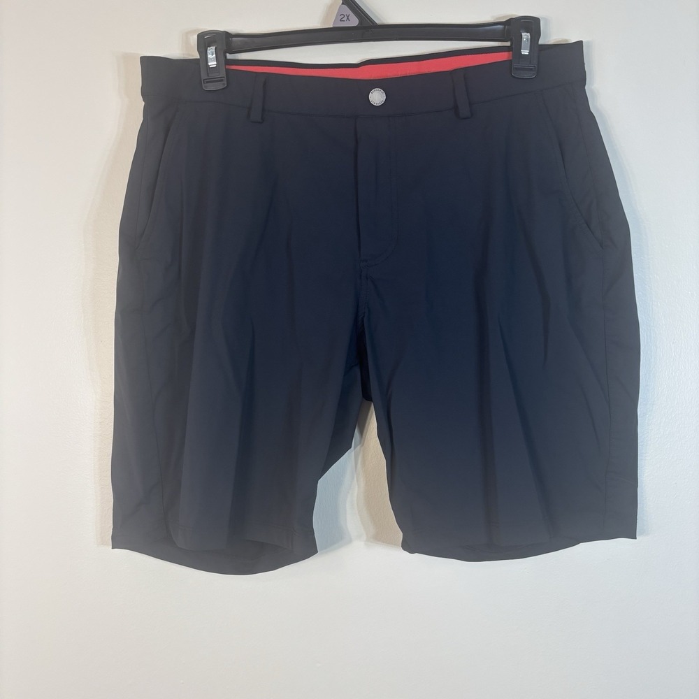 REDVANLY Golf Shorts Mens XL Black Hanover Pull On Stretch 9 Inseam